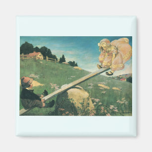 Vintage See Saw Margery Daw, Jessie Willcox Smith Magnet