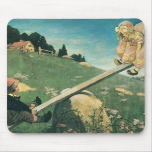 Vintage See Saw Margery Daw, Jessie Willcox Smith Mouse Pad