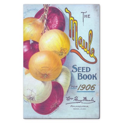 Vintage Seed Book Maules 1906 Onions Tissue Paper