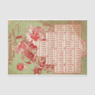 Vintage Seed Catalog 1898 F. Barteldes Calendar Tissue Paper