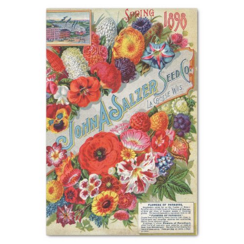 Vintage Seed Catalog 1898 John A Salzer Seed Co Tissue Paper