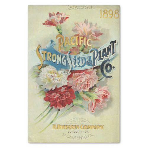 Vintage Seed Catalog 1898 Pacific Strong Seed  Tissue Paper