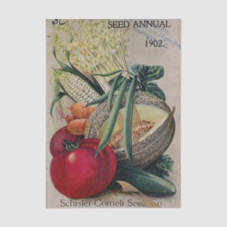 Vintage Seed Catalog, 1902, Schisler, Vegetables Tissue Paper