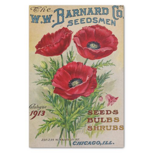 Vintage Seed Catalog Barnard Bulbs Shrubs 1913 Tissue Paper