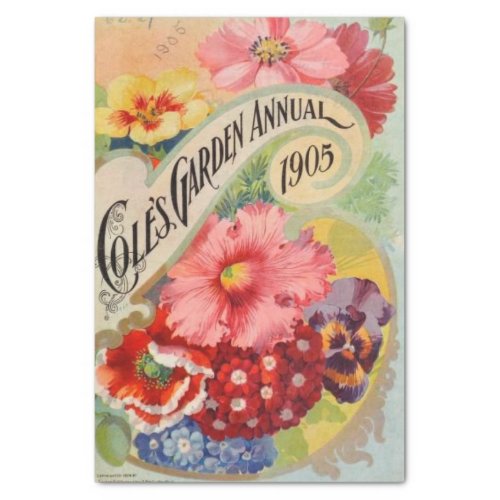 Vintage Seed Catalog Coles Garden Annual 1905 Tissue Paper