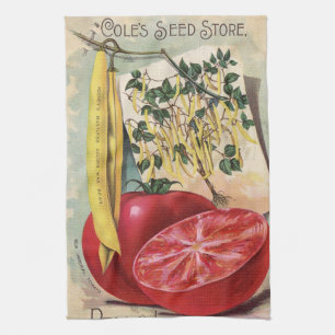 Vintage Seed Catalog Cole's Seeds Tea Towel