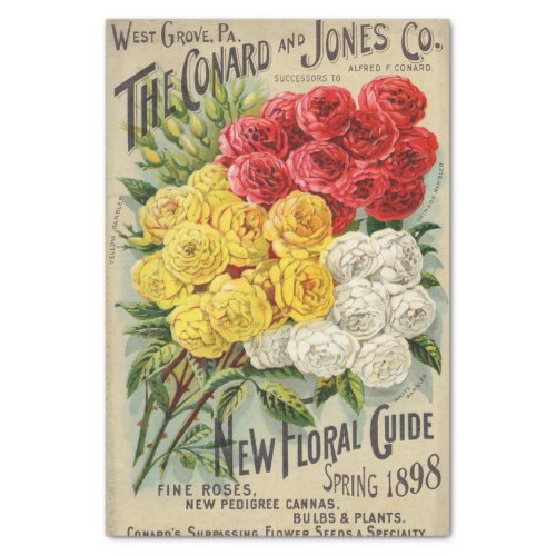 Vintage Seed Catalog Conard Jones 1898 Tissue Paper