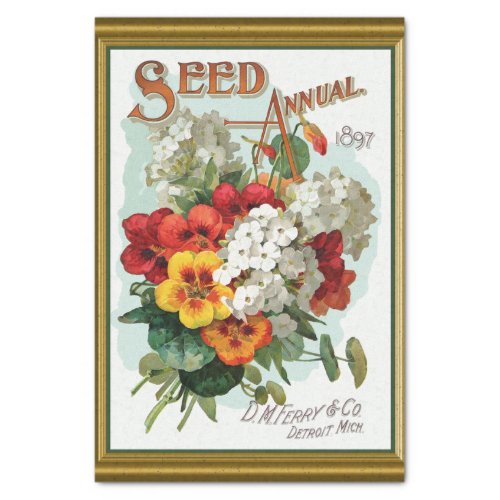 Vintage Seed Catalog Cover Art Tissue Paper