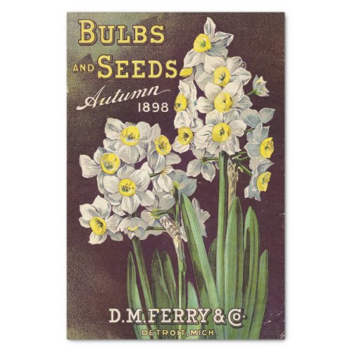 Vintage Seed Catalog DM Ferry Bulbs and Seeds 1898 Tissue Paper