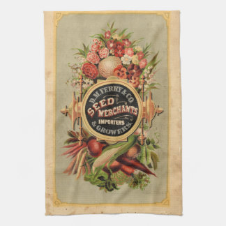 Vintage Seed Catalog DM Ferry Merchants Tea Towel 