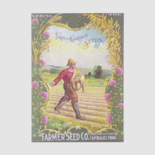 Vintage Seed Catalog Farmer Seed Co, Farm Garden Tissue Paper