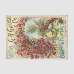 Vintage Seed Catalog, Grause 1898, Red Roses Tissue Paper