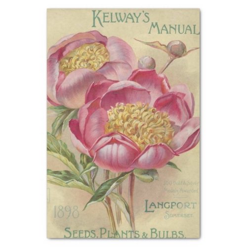 Vintage Seed Catalog Kelways Manual Seeds 1898 Tissue Paper