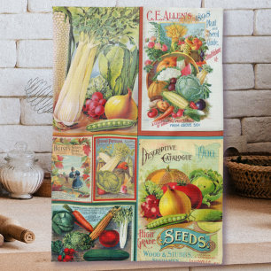Vintage Seed Catalog Montage Kitchen Towel