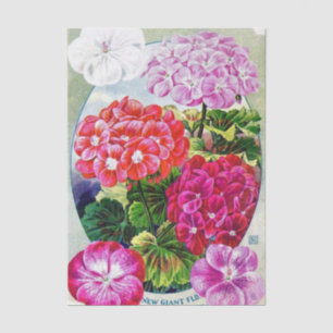 Vintage Seed Catalog New Giant Geraniums Tissue Paper
