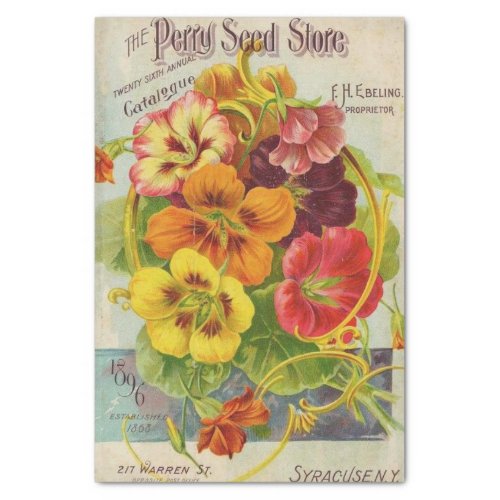 Vintage Seed Catalog Perry Seed Store 1896 Tissue Paper