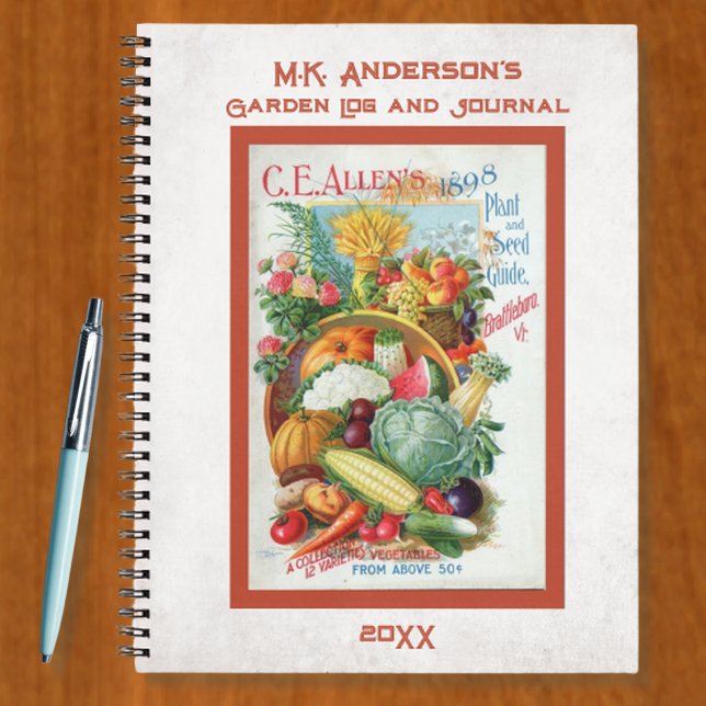 Vintage Seed Catalog Personalized Spiral Notebook (Creator Uploaded)