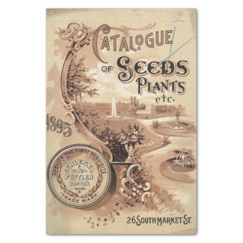 Vintage Seed Catalog Schegel 1895 Tissue Paper