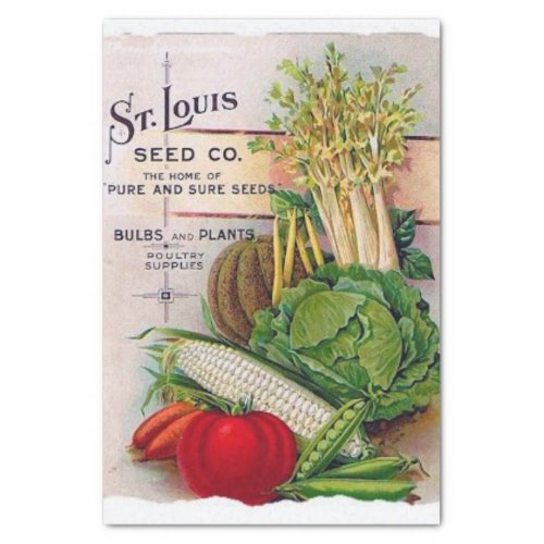 Vintage Seed Catalog St Louis Seed Company Tissue Paper