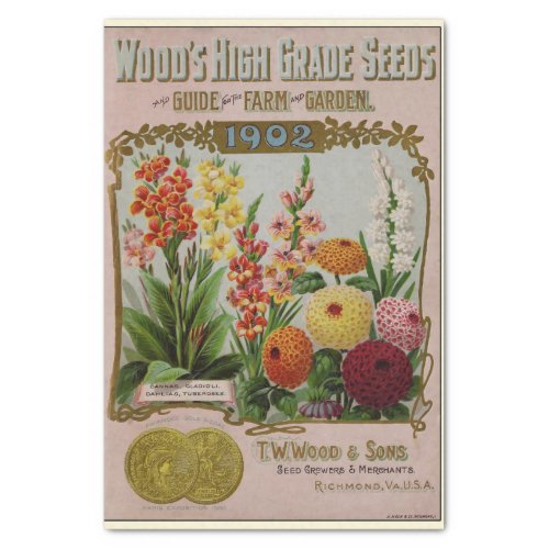 Vintage Seed Catalog Woods High Grade Seeds 1902 Tissue Paper