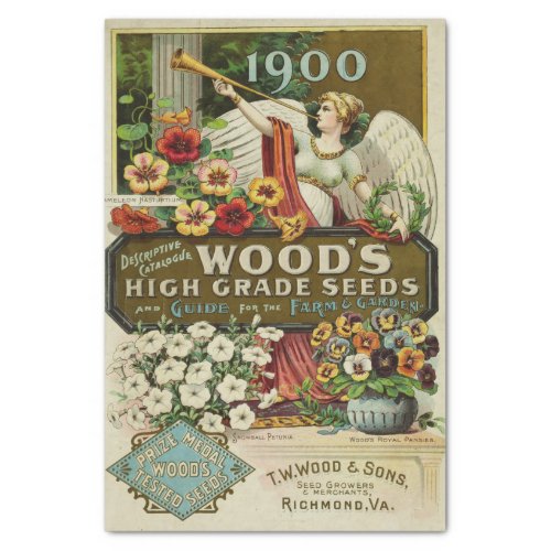 Vintage Seed Catalog Woods Seeds 1900 Angel Tissue Paper