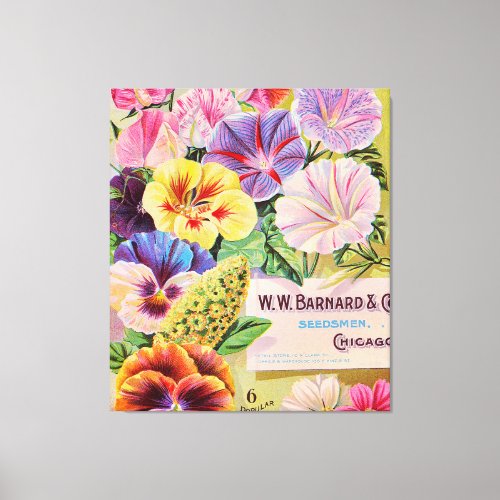 Vintage Seed Company Flower Catalog Canvas Print