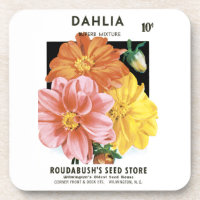 Vintage Seed Packet Art, Dahlia Garden Flowers