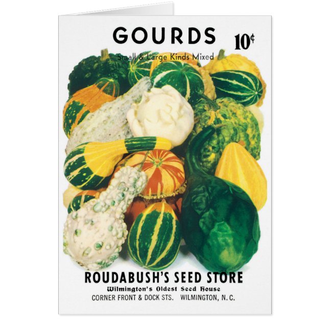 Vintage Seed Packet Art, Mixed Gourds Squash Cards (Front)
