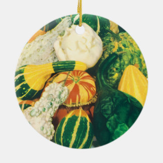 Vintage Seed Packet Art, Mixed Gourds Squash Ceramic Ornament