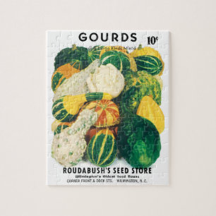 Vintage Seed Packet Art, Mixed Gourds Squash Jigsaw Puzzle