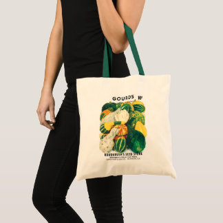 Vintage Seed Packet Art, Mixed Gourds Squash Tote Bag