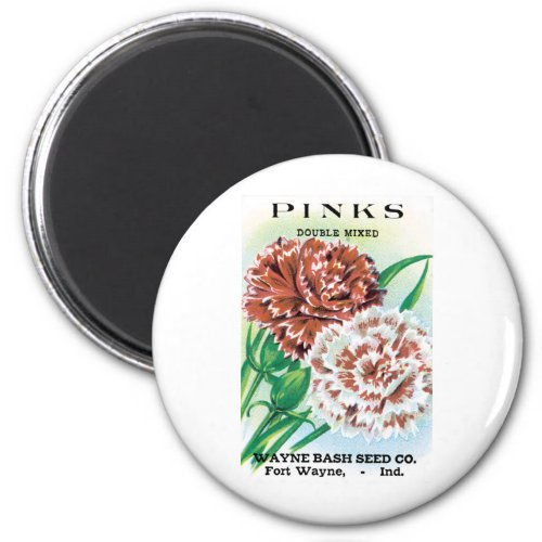 Vintage Seed Packet Art Pinks Carnation Flowers Magnet