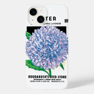 Vintage Seed Packet Art, Purple Aster Flowers Case-Mate iPhone 14 Case