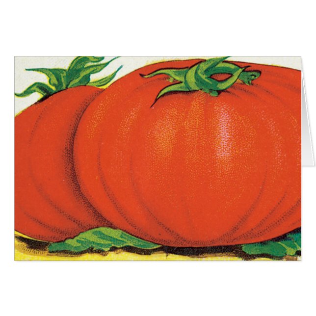Vintage Seed Packet Art, Red Ripe Tomatoes Cards (Front Horizontal)