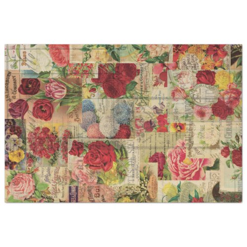 Vintage Seed Packet Collage Tissue Paper