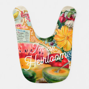 Vintage seed packet funny heirloom Gardner Baby Bib