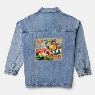 Vintage seed packet funny heirloom Gardner Denim Jacket