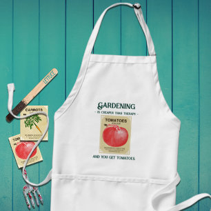 Vintage Seed Packet Garden Slogan Long Apron