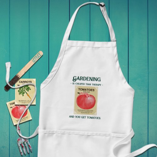 Vintage Seed Packet Garden Slogan Long Apron