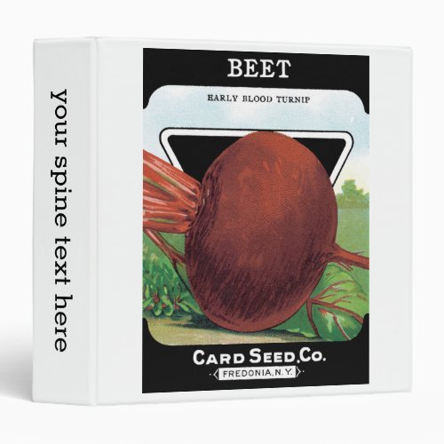 Vintage Seed Packet Label Art Beet Vegetables 3 Ring Binder