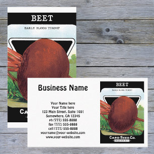 Vintage Seed Packet Label Art, Beet Vegetables Business Card