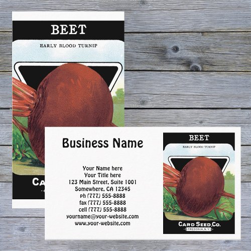 Vintage Seed Packet Label Art Beet Vegetables Business Card