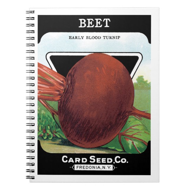 Vintage Seed Packet Label Art, Beet Vegetables Notebook (Front)