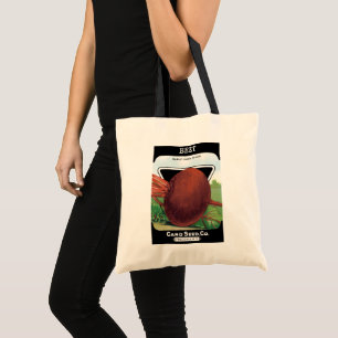 Vintage Seed Packet Label Art, Beet Vegetables Tote Bag
