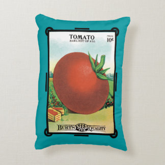 Vintage Seed Packet Label Art, Burt's Seed Tomato Accent Pillow