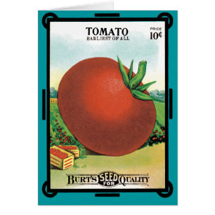 Vintage Seed Packet Label Art, Burt's Seed Tomato Cards