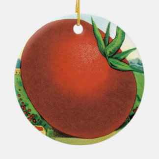 Vintage Seed Packet Label Art, Burt's Seed Tomato Ceramic Ornament