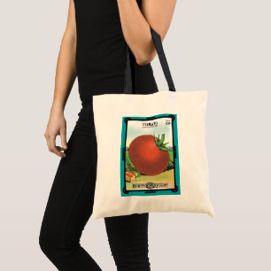 Vintage Seed Packet Label Art, Burt's Seed Tomato Tote Bag
