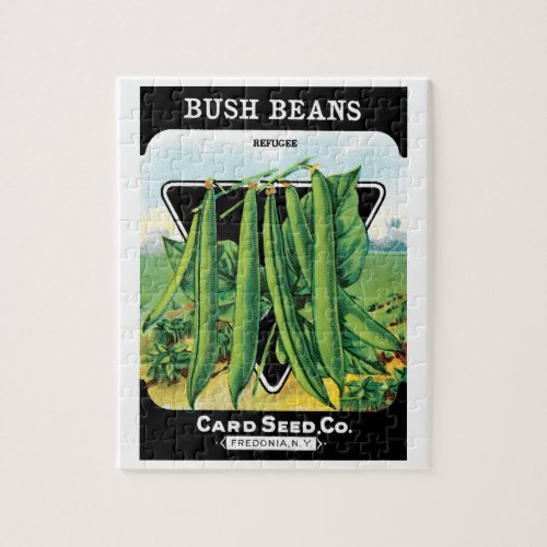 Vintage Seed Packet Label Art Bush Bean Veggies Jigsaw Puzzle