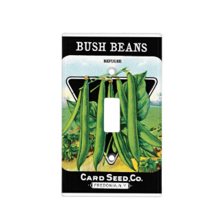 Vintage Seed Packet Label Art, Bush Bean Veggies Light Switch Cover